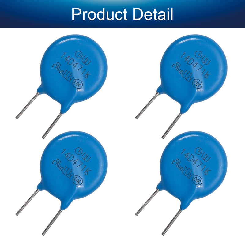[Australia - AusPower] - Fielect 20Pcs Voltage Dependent Resistors AC 300V 14D471K/F7.5 Radial Lead Disc Varistors 20Pcs 14D471K 300V 8mm 
