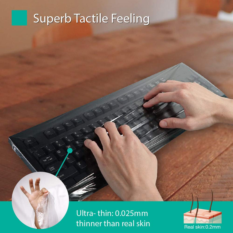 [Australia - AusPower] - Green Onions Supply[3 Pack] Universal Fully Covered Flat Style 0.025mm Wipeable Superb Tactile Feeling Waterproof Anti-Dust Keyboard Cap Cover for Desktop Keyboard with Numeric Hospital/Dentist Use 