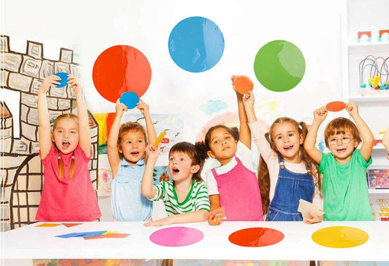 [Australia - AusPower] - Dry Erase Circles, PinCute 10 Pieces Colorful Dry Erase Dots Circles, Dry Erase Board Marker Removable Vinyl Dot Wall Decal for School Classroom Table & Desk (11.8 inch) 