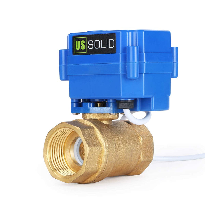 [Australia - AusPower] - Motorized Ball Valve- 1" Brass Ball Valve with Standard Port, 9-24V DC and 2 Wire Reverse Polarity by U.S. Solid 1 Inch 