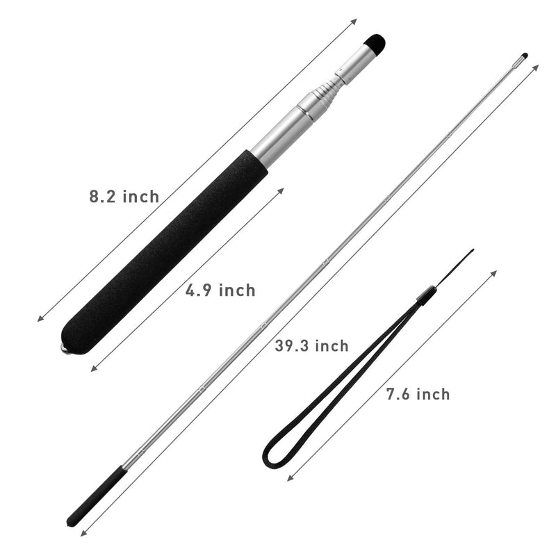 [Australia - AusPower] - Teachers Pointer Sticks, 2 Pack Telescopic Teaching Pointer, Extendable Retractable Whiteboard Pointer with A Lanyard (Black) 2pcs Black 