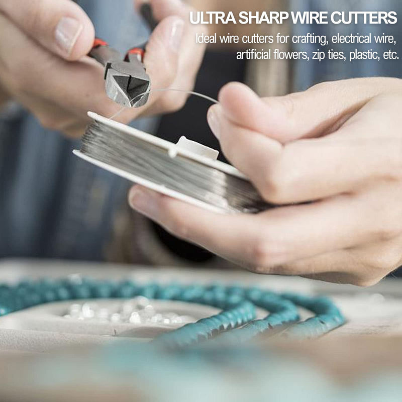 [Australia - AusPower] - BOENFU Wire Cutters Electrical, Flush Cut, Heavy Duty Side Cutting Pliers, Floral, Jewelry, Craft Cutter, Filament Clippers, Precision Electronic Diagonal Cutters, Model Nipper, 6 inches Pack of 1 