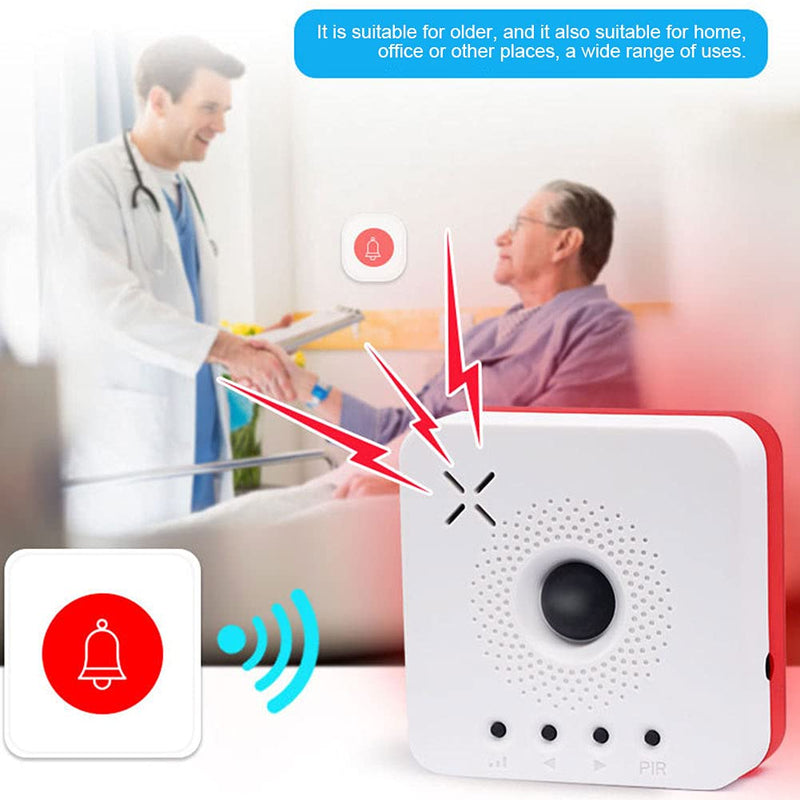 [Australia - AusPower] - EKDJKK Wireless Caregiver Pager Call Button Nurse Alert System Call Bell Help Button for Home/Elderly/Patient/Disabled Attention Pager B 