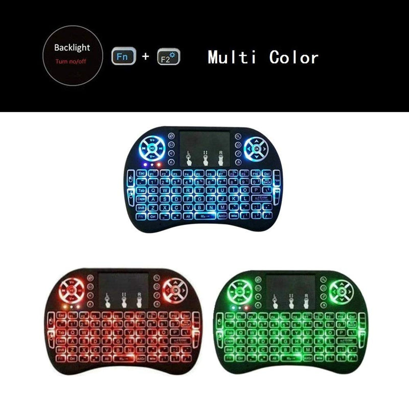 [Australia - AusPower] - BIFANS 2.4G Mini Wireless Keyboard with Touchpad Mouse, Upgraded Multi Backlit, Portable Wireless Keyboard with USB Receiver Remote Control, Best for Android Smart TV Box HTPC Pad Xbox Windows Mac 