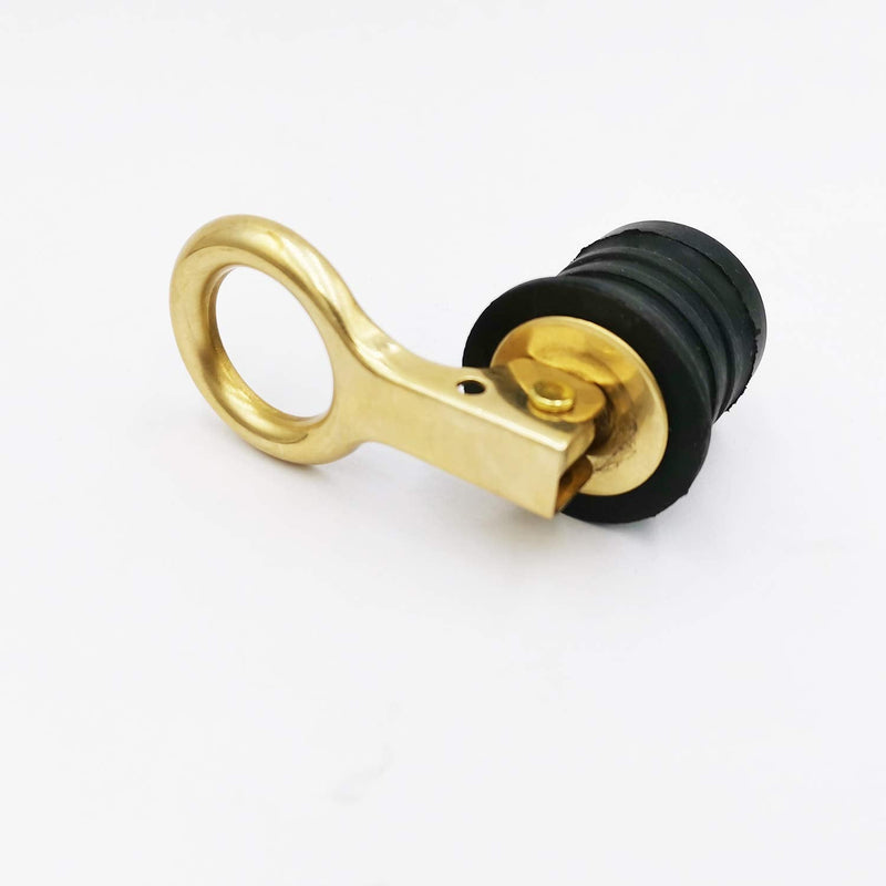 [Australia - AusPower] - Douzime Boat Drain Plug Brass Snap Handle 1-1/4-inch Rubber Bailer Tight Flip Style Hull Plugs 