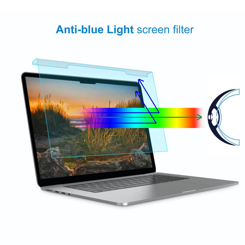[Australia - AusPower] - MOSISO Blue Light Blocking Screen Protector Compatible with MacBook Pro 16 inch 2021 2022 M1 Pro/M1 Max A2485, Hanging Removable Acrylic Anti Blue Light Screen Filter Panel Eye Protection 16-inch 