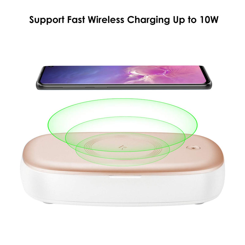 [Australia - AusPower] - Lecone Cell Phone Wireless Charger Box, 3-in-1 Phone Charger for iPhone SE, 11, 11 Pro Max, X, XS, XR, Samsung Galaxy S20/S10/S10+/Note 10/9 (Gold) 