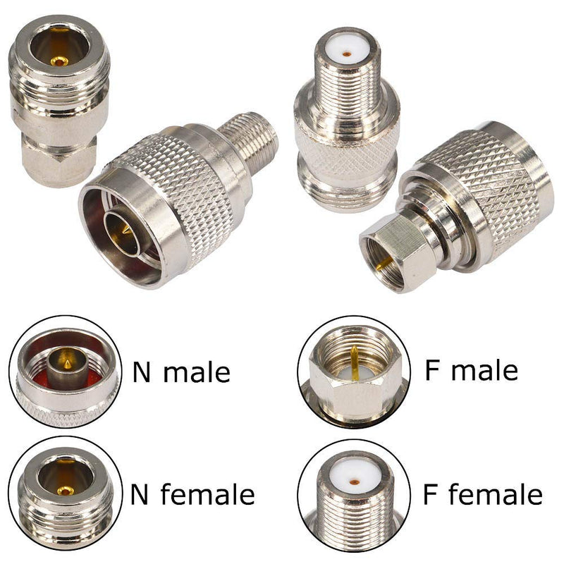 [Australia - AusPower] - onelinkmore N to F Connect to Coax Cable N to F RF Coax Coaxial Adapter Kits N Male Female to F Male Female Straight Nickel-Plated TV Coax Adapter Connector Pack of 4 