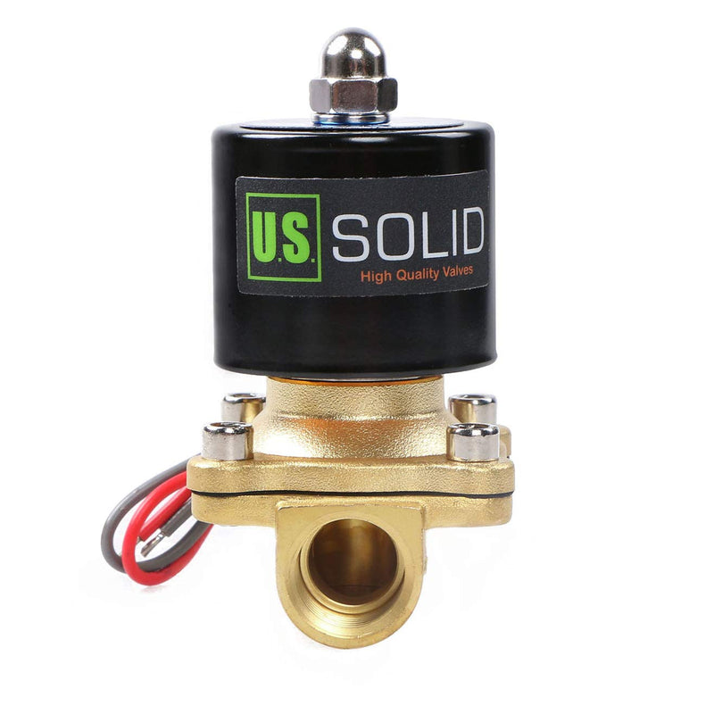 [Australia - AusPower] - U.S. Solid 1/2" Brass Electric Solenoid Valve 24VAC VITON Seal N.C. (Air, Gas, Fuel.) 