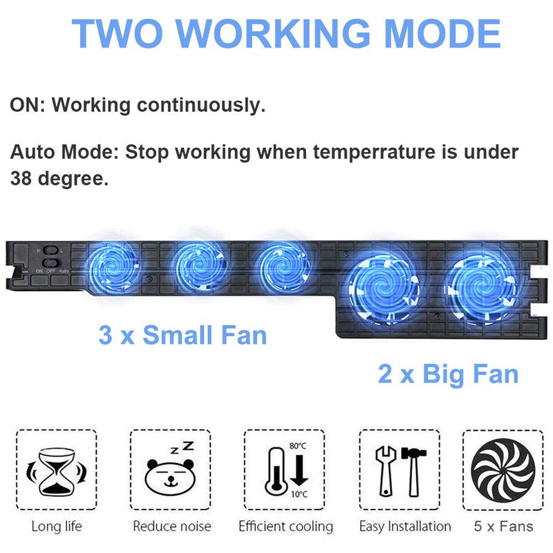 [Australia - AusPower] - Linkhood Cooling Fan for PS4 PRO, USB External Cooler 5 Fan Turbo Temperature Control Cooling Fans for Sony Playstation Pro Gaming Console For PS4 PRO Only 