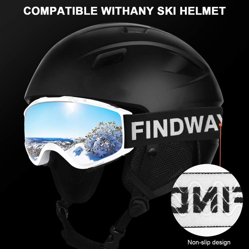 [Australia - AusPower] - findway Ski Goggles, 100% UV Protection OTG Snow Goggles for Men, Women & Youth 