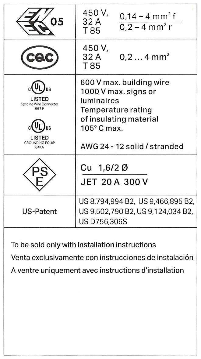[Australia - AusPower] - WAGO 221 LEVER-NUTS 36pc Compact Splicing Wire Connector Assortment. Includes (16x) 221-412, (12x) 221-413, (8x) 221-415 