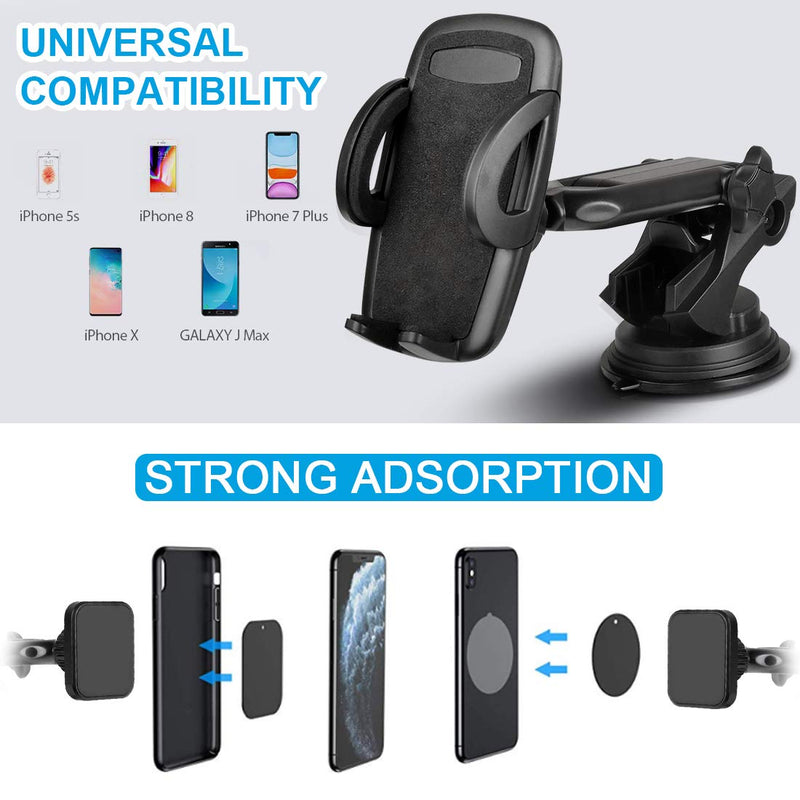 [Australia - AusPower] - BTMAGIC Car Phone Mount,Universal Cup Phone Holder for Car, Ultimate Hands-Free Phone Holder for Car Dashboard, Washable Super Suction Cup (Black4) Black4 