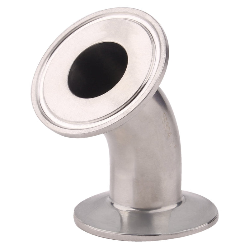 [Australia - AusPower] - DERNORD 45 Degree Elbow | 1 Inch Tube OD Stainless Steel 304 Pipe Fitting Fits Tri Clamp 1.5 inch 1" Pipe OD 