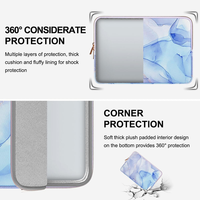 [Australia - AusPower] - ARVOK 15 15.6 16 inch Laptop Sleeve for MacBook Pro 15 inch/MacBook Pro 16 inch Water-Resistant Laptop Case Notebook Computer/Tablet Pouch Cover for HP/Dell/Lenovo/Asus/Acer/Samsung with Extra Bag 15-15.6 inch Blue Ink Painting 