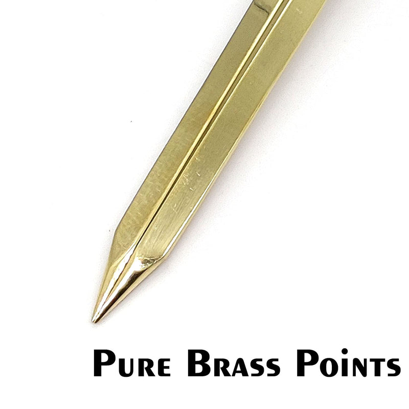 [Australia - AusPower] - 5MOONSUN5's Vintage Navigation Straight Pattern Artist Divider Solid Brass Drawing Tool Professional 8” Long Solid Brass with Heavy Duty Brass Point Tool for Art Projector with Leather Case 
