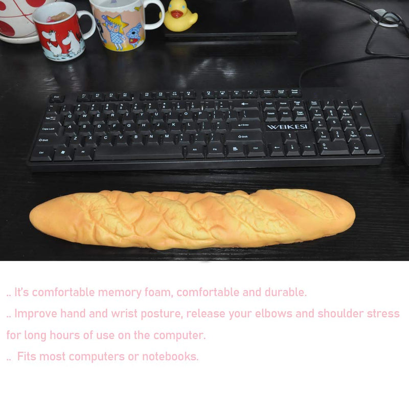 [Australia - AusPower] - JIANEEXSQ Memory Foam Keyboard Wrist Rest Pad Soft Toast Bread Baguette Shape Anti-Skid Wrist Rest Support for Office Computer,Laptop Ergonomic Wrist Rest Pad 