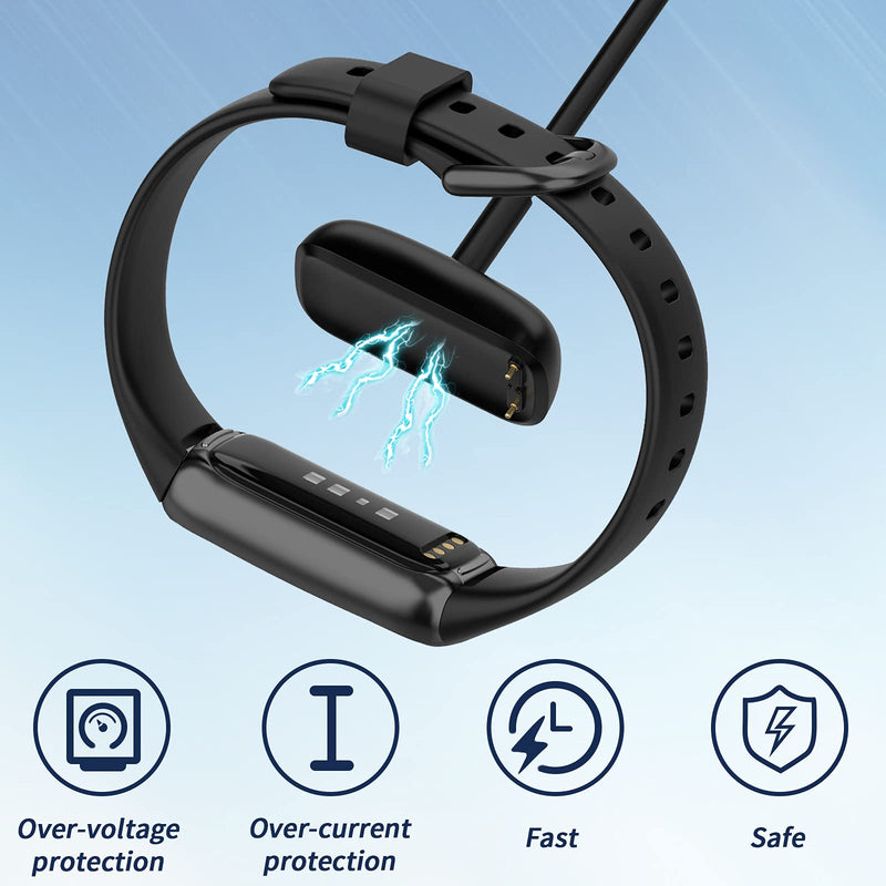 [Australia - AusPower] - KingAcc 2-Pack Charger Compatible with Fitbit Charge 5 / Luxe, Replacement Charger Charging Cable Cradle Station Base with 3.3ft USB Cord Accessories for Fitbit Charge 5 / Luxe Smartwatch 2X100 NO Reset 
