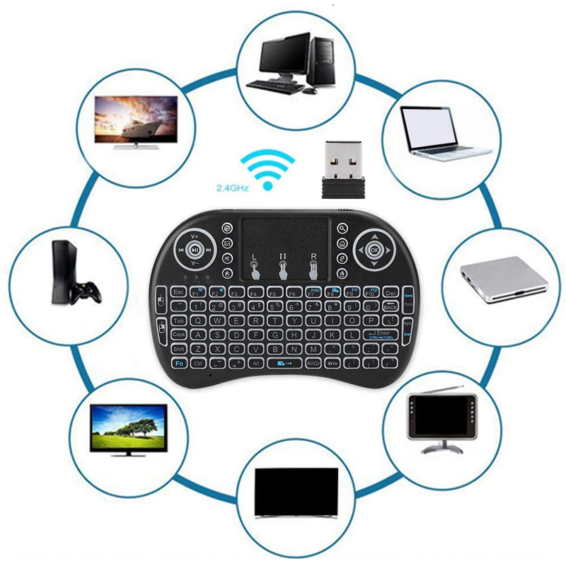 [Australia - AusPower] - 2.4G Small Wireless Keyboard Mouses Wireless KeyboardFlymouse with Backlight Dual Mouse Left and Right Button Design for Set?top Box, Intelligent TV 