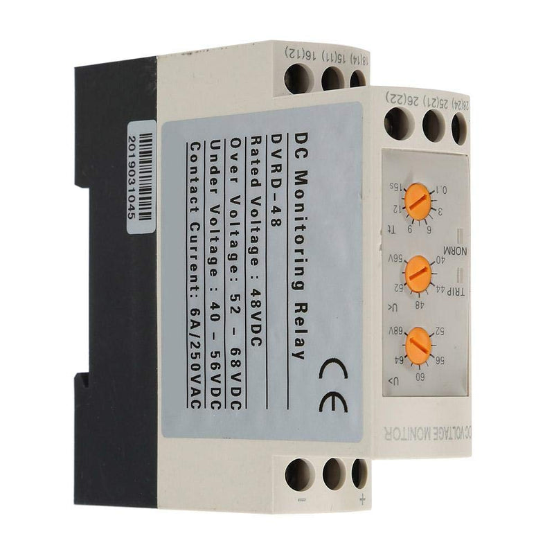 [Australia - AusPower] - Voltage Monitoring Relay DC 12V/24V/36V/48V Over-Voltage and Under-Voltage Protection Relay 35MM Guide Rail 13-17V 10-14V(DC48V) DC48V 