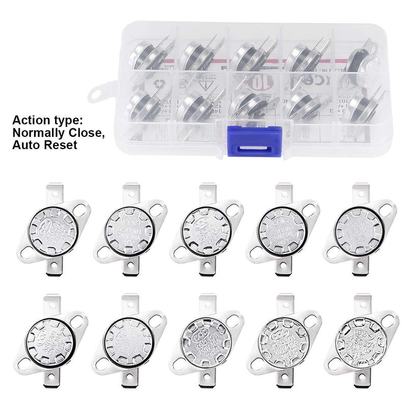 [Australia - AusPower] - uxcell 10pcs NC KSD301 Thermostat 60-150°C(140-302°F) Temperature Thermal Control Switch 60 70 80 90 100 110 120 130 140 150°C Normally Close Assortment Kit 