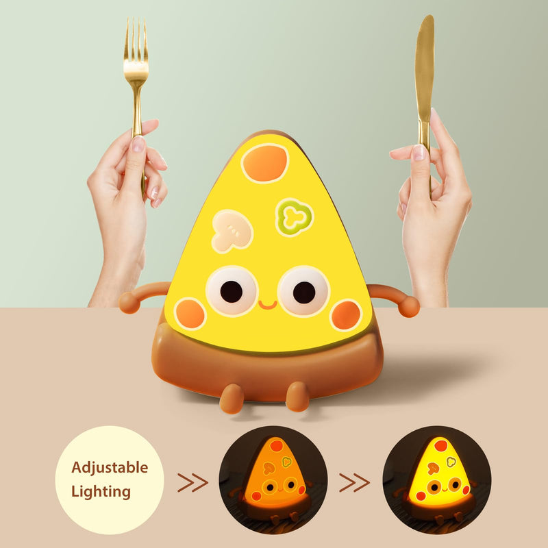 [Australia - AusPower] - QANYI Pizza Lamp, Personalized Yellow Food Decor Lights for Pizzeria Kitchen Restaurant Party Cool Home Desk Decoration, Funny Novelty Nightlight Gift for Kids 4 to 12 Year Old Boys Girls Adult 