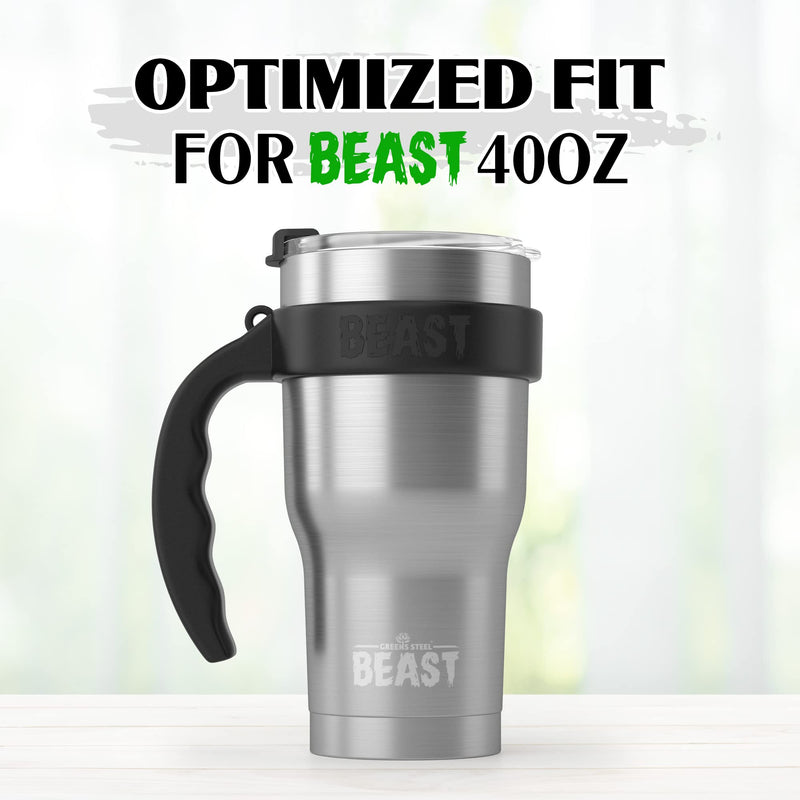 [Australia - AusPower] - New Beast Handle for Greens Steel BEAST 40oz Tumblers - Black 40 oz 
