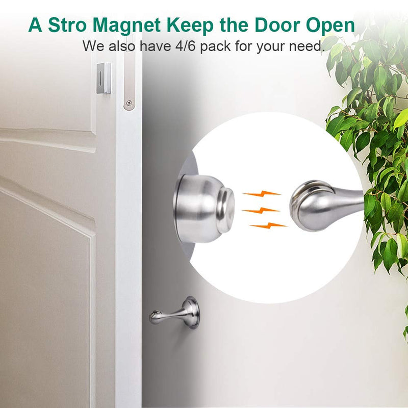 [Australia - AusPower] - Door Stopper, 2 Pack Magnetic Door Stops Catch, Door Magnetic Catch Stainless Steel, No Need to Drill - 3M Double-Sided Adhesive Tape, Keep Your Door Open, 2 Pack for Wide Doors 