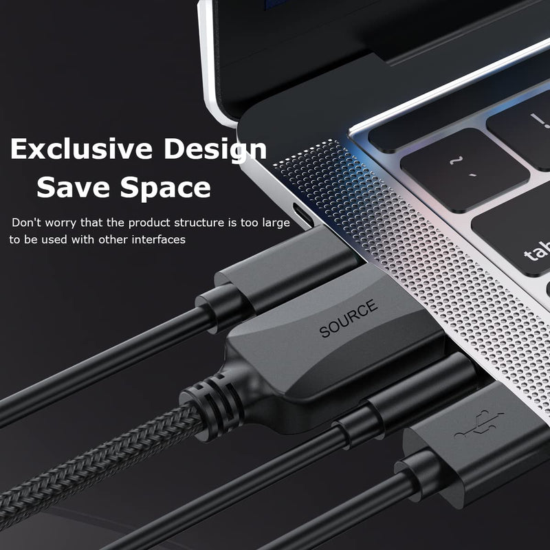 [Australia - AusPower] - 4K DisplayPort to HDMI Cable 6 ft, 4K DP (Display Port) to HDMI Adapter Cord 6ft Braided Male to Male Supports Video and Audio (4k, 2160P, 1440P, 1080P)-NOT Bidirectional 1 