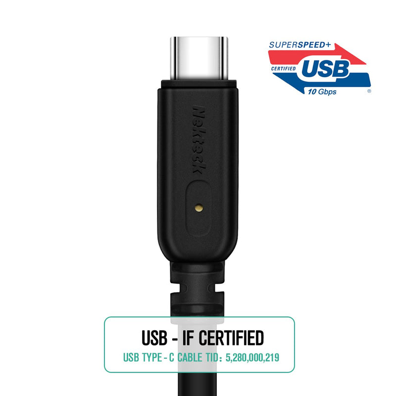 [Australia - AusPower] - Nekteck USB-C to USB C 3.1 Gen2 Cable 3ft with Power Delivery, Thunderbolt 3 Compatible,USB-IF Certified for Type C Laptops Phones, MacBook 2018, Matebook, iPad Pro 2018, Chromebook, ThinkPad (2-pack) 2 Pack 