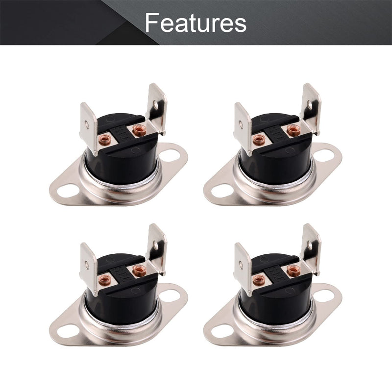 [Australia - AusPower] - Fielect 5Pcs KSD301 Thermostat 50°C/122°F Normally Open N.0 Adjust Snap Disc Temperature Switch for Microwave Oven Coffee Maker Smoker Bent Feet 