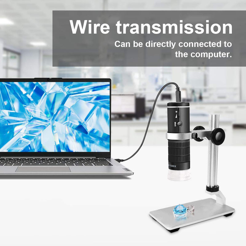 [Australia - AusPower] - Cainda WiFi Digital Microscope for iPhone Android Phone Mac Windows, HD 1080P/720P Video Record 50-1000X Magnification Wireless Portable Microscope with Adjustable Metal Stand and Carrying Bag 