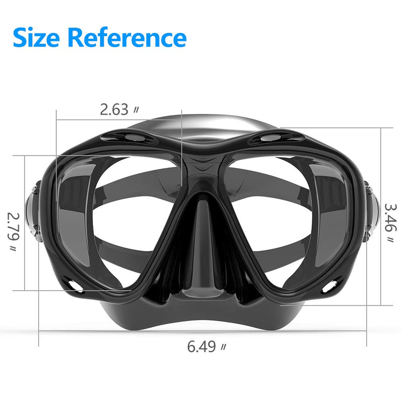 [Australia - AusPower] - COPOZZ Scuba Mask, No Fogging Snorkeling Scuba Dive Glasses, Great Seal Free Diving Tempered Glass Mask Goggles 