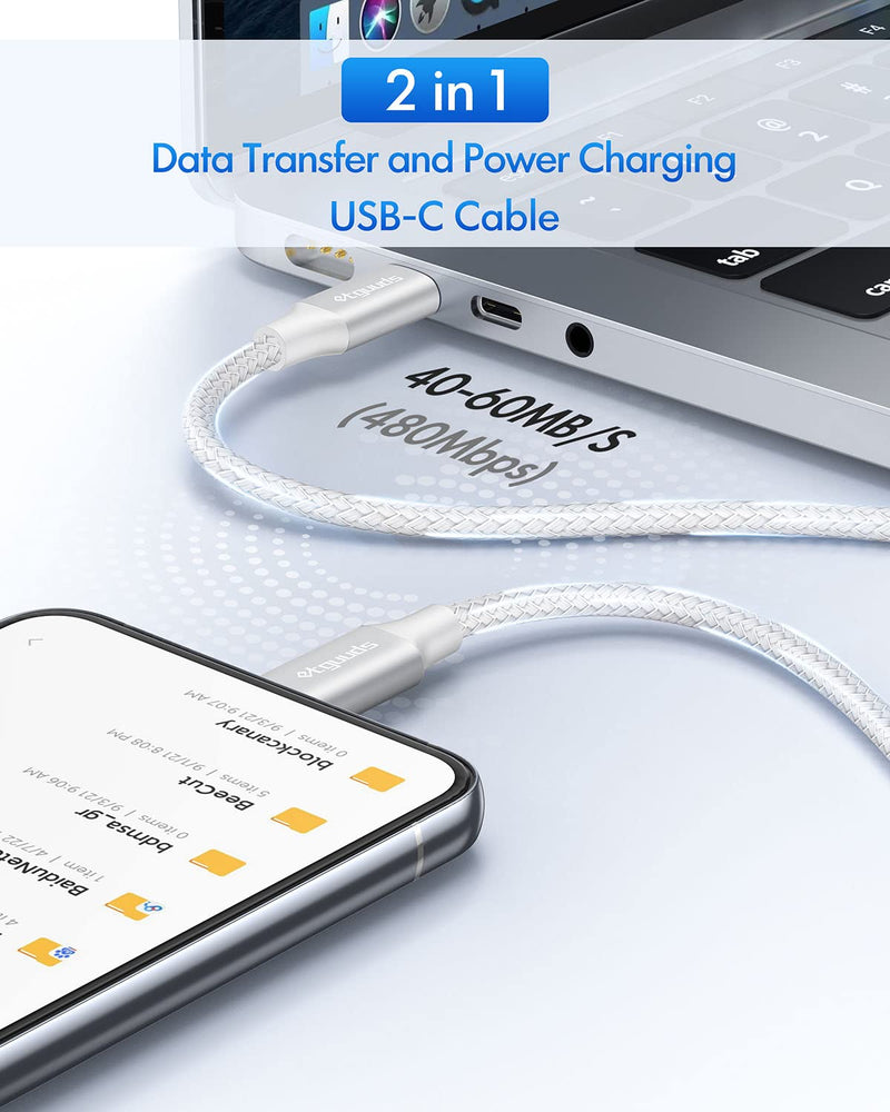[Australia - AusPower] - etguuds White USB C to USB C Cable [3ft, 2-Pack], 60W Fast Charging Type C to Type C Charger Cable for Samsung Galaxy S23 S22 S21 S20 Ultra 5G, Z Flip/Fold 4 3, Note 20, Pixel 7 6 Pro & USB-C Laptop 3ft 