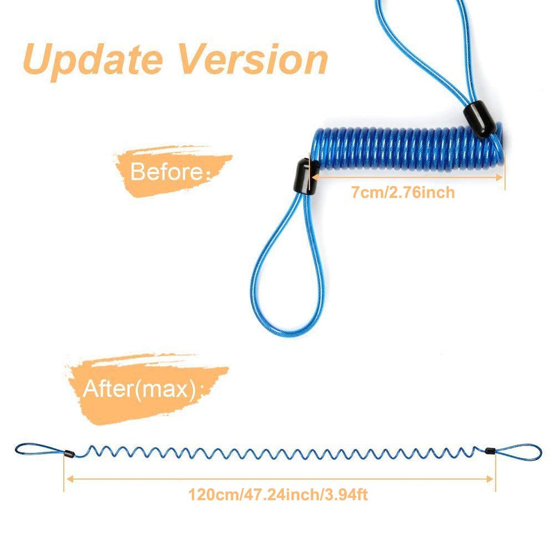 [Australia - AusPower] - Reminder Cable,YOFUNTLE [2 Pack]Disc Lock Cable,Security Steel Wire Spring Reminder Rope for Scooter Motorcycle Motorbike Vehicle Baggage Helmet Lock,Antitheft Protection on Handlebar(Orange+Blue) 