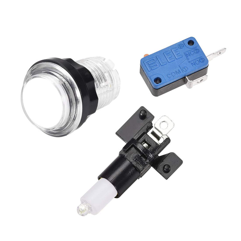 [Australia - AusPower] - uxcell Game Push Button 33.5mm Round 12V LED Illuminated Push Button Switch with Micro Switch for Arcade Video Games White 6pcs 