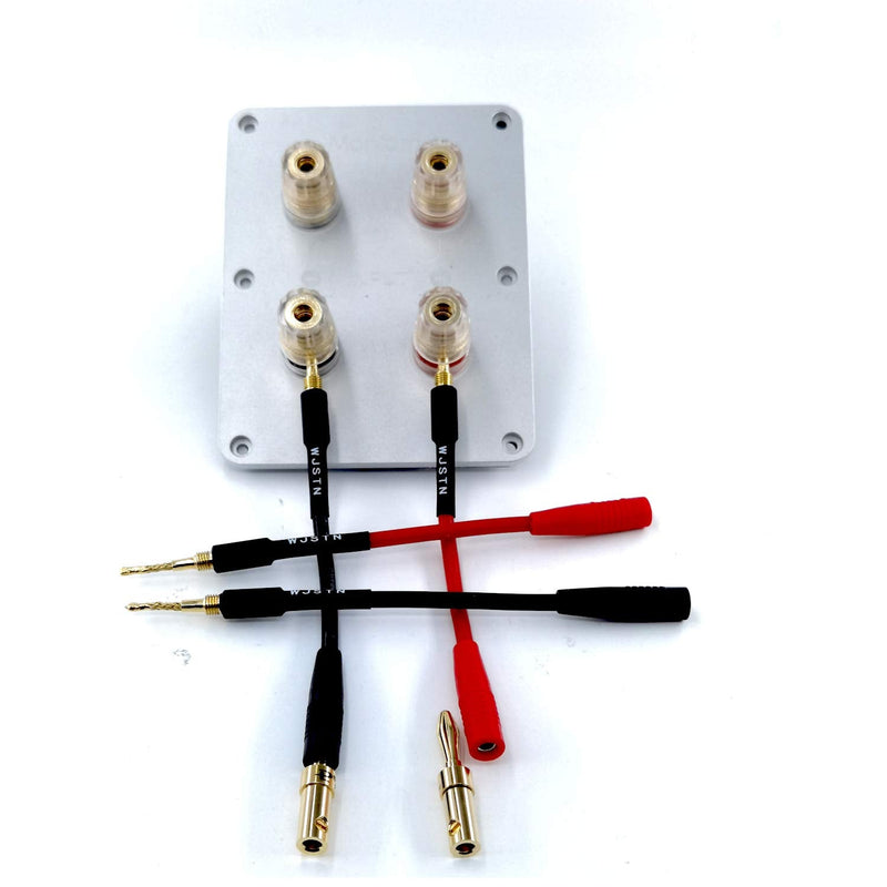 [Australia - AusPower] - WJSTN-018 Braided Wire Speaker Banana Plugs to 4mm Female Banana Jack Converter, Soft Whip Banana Plug Adapter Cable,4- Packs 