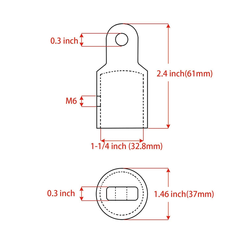 [Australia - AusPower] - SHENGHUISS 2 Pcs 1-1/4 inch(32.8 mm) Bimini Top Cap Eye End Boat Fitting Stainless Steel 316 Fits 1-1/4 inch O.D. Round Tubing with L Shape Hex Key 