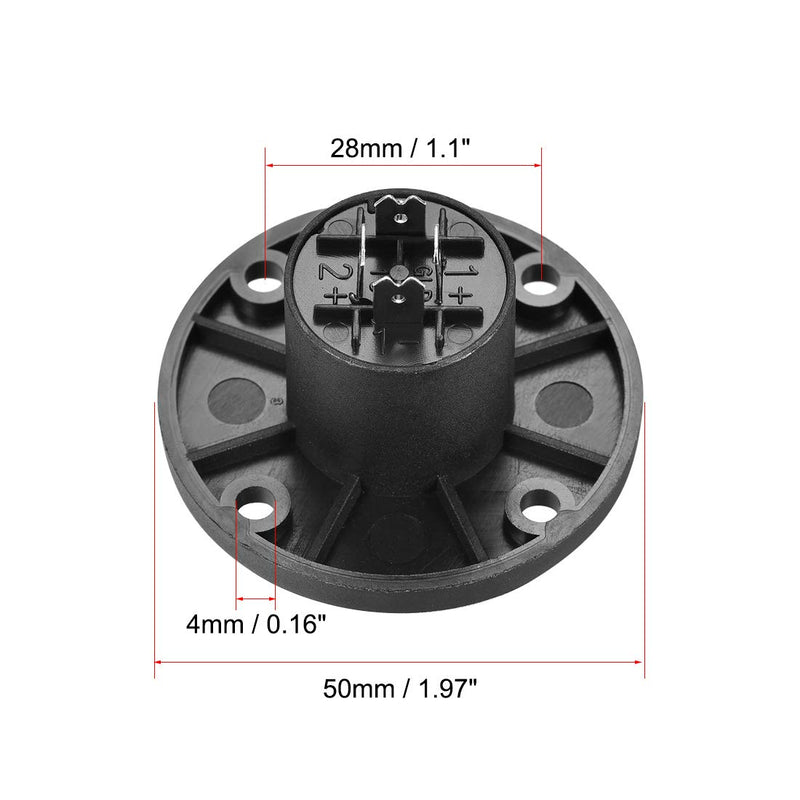 [Australia - AusPower] - uxcell 4-Pin Panel Mount Connector, Speaker Jack Twist Lock, Round Speaker Jack Plate with Metal Insert,6Pcs 