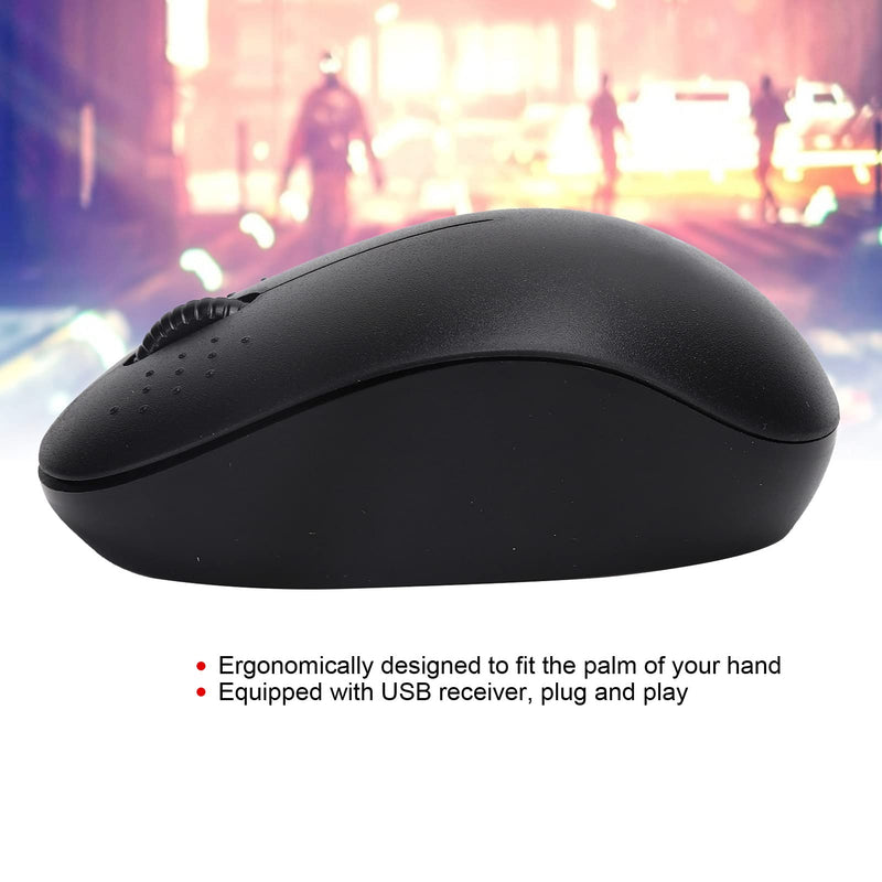 [Australia - AusPower] - Wireless Computer Mouse, 2.4G Wireless Optical Mouse, Wireless Gaming Mouse Plug‑in Optical Desktop Computer External Device with USB Receiver 