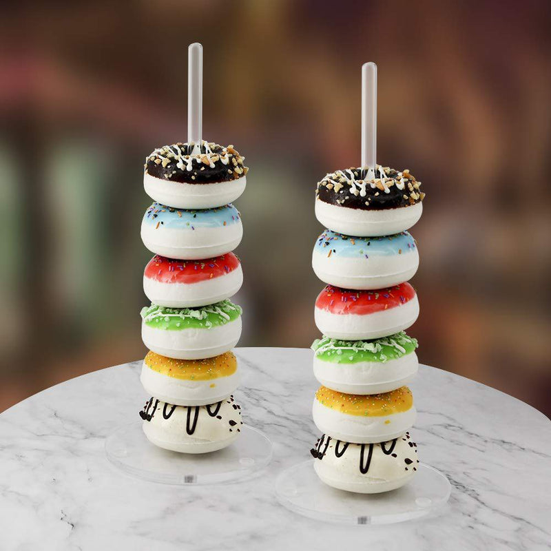 [Australia - AusPower] - 3Pcs Acrylic Donut Stands, Bagel Stand, Clear Dessert Cake Display, Doughnut Holder Tower for Wedding, Baby Shower, Birthday Parties, Sweet Tables (12 Inch, Round) 3pcs 