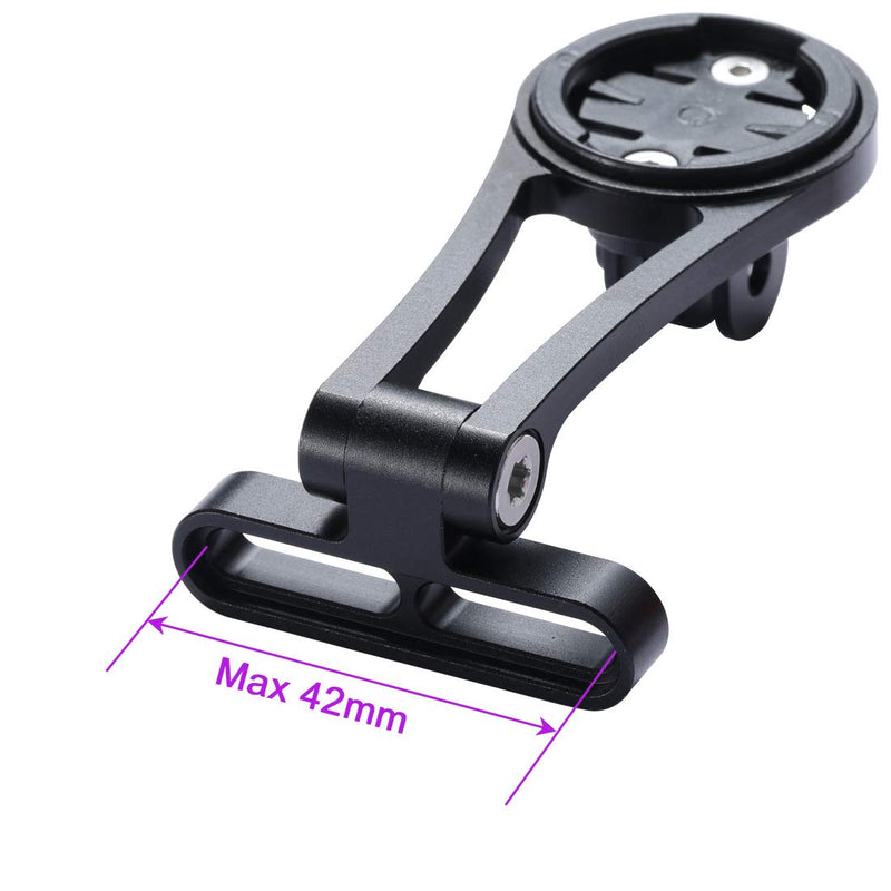 [Australia - AusPower] - Dymoece Adjustable Out Front Bike Computer Combo Extended Mount for Garmin Edge 25 130 200 500 510 520 800 810 820 1000 1030 Adjustable-Black-42mm 42 mm 
