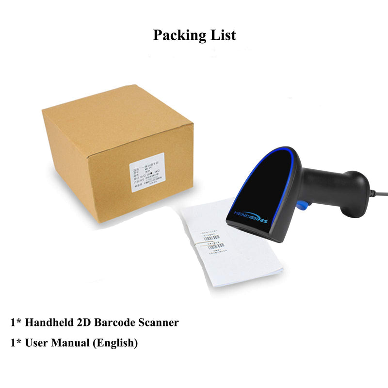 [Australia - AusPower] - Handheld 1D Barcode Scanner 2D QR Code Reader Wired USB for POS System HENCODES HC-1909 Model 