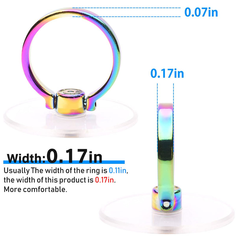 [Australia - AusPower] - Colorful Phone Ring Holder - EI Sonador Clear Cell Phone Ring Holder Transparent Stand Finger Grip (2 Colorful Ring) 