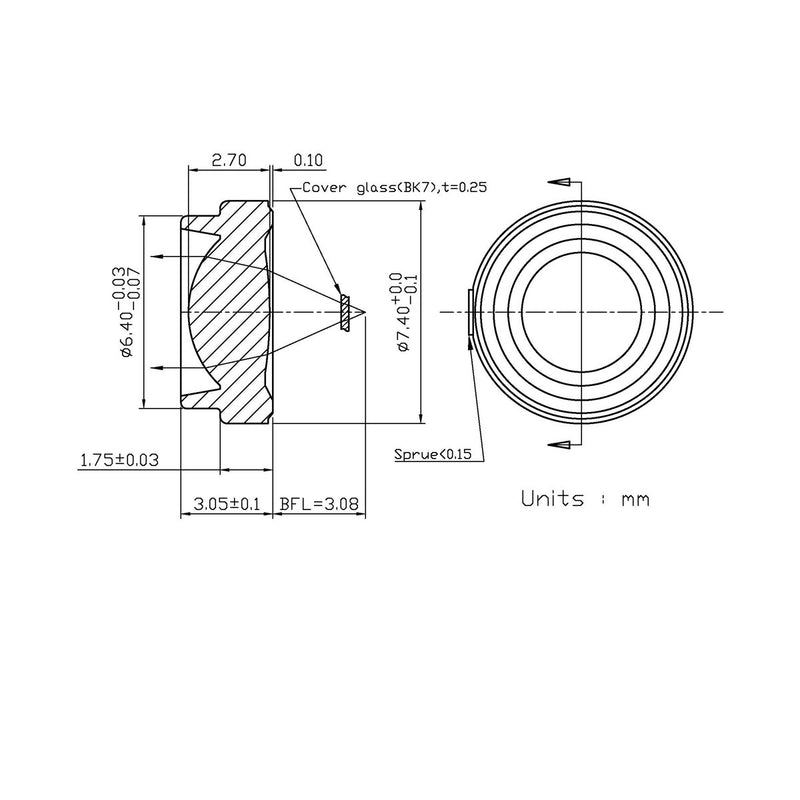 [Australia - AusPower] - Laser Diode Collimator Lens, CAY046,1PCS (NA:0.40, EFL:4.60 mm) 
