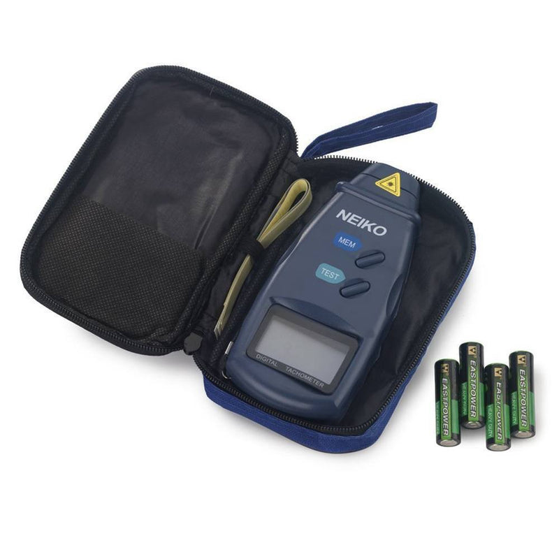 [Australia - AusPower] - NEIKO 20713A Digital Tachometer, Noncontact Laser Photo Sensor with 2.5 to 99,999 RPM Accuracy, RPM Gauge Marker with Batteries Included 