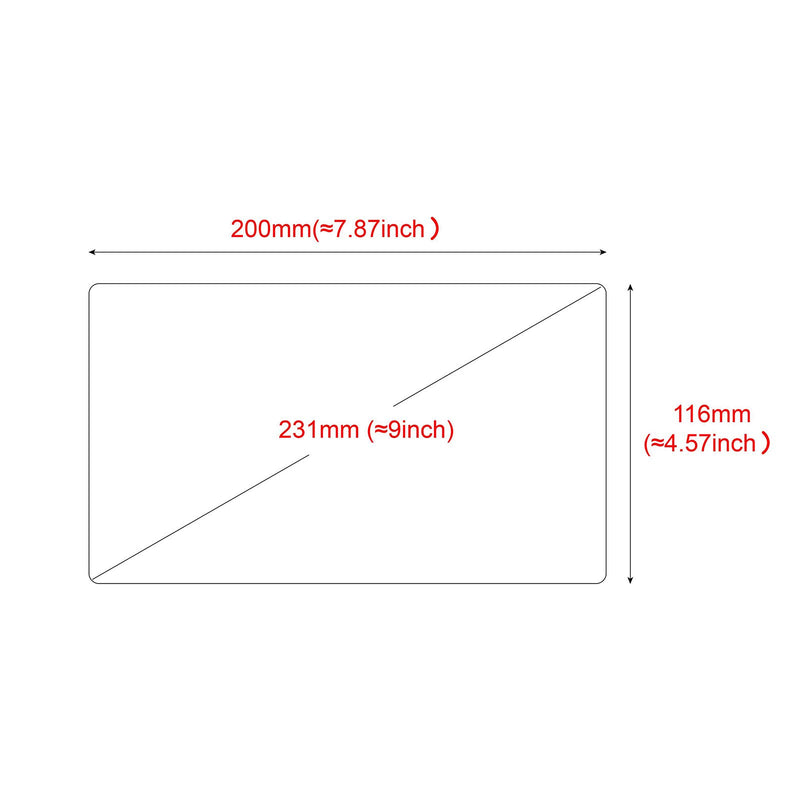 [Australia - AusPower] - Dasaita 9 inch 200 116MM Large Screen Tempered Glass Screen Protector Display Monitor Glass Film for 2 DIN Car DVD GPS Head Unit Touch Screen Global Navigation System 