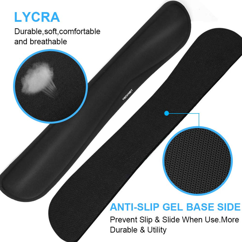 [Australia - AusPower] - TECKNET Keyboard Wrist Rest and Mouse Pad with Wrist Support, Memory Foam Set for Computer/Laptop/Mac, Lightweight for Easy Typing & Pain Relief Ergonomic Mousepad (Black) Black 