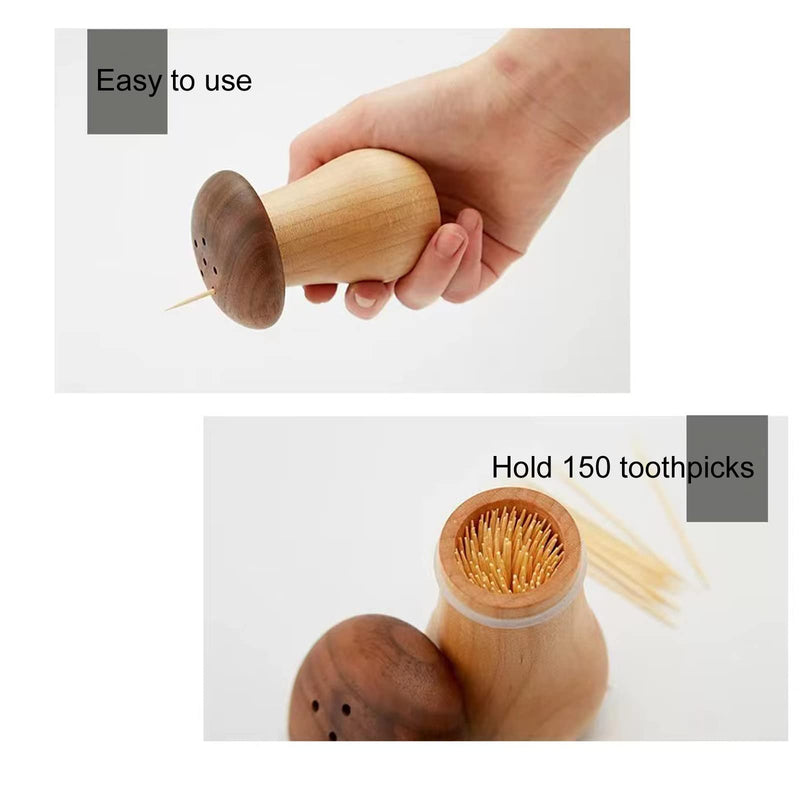 [Australia - AusPower] - Agirlvct Toothpick Holder Dispenser, Wooden Cute Mushroom Tooth Pick Dispenser Toothpicks Container for Home Kitchen Restaurant (1 Pack) 