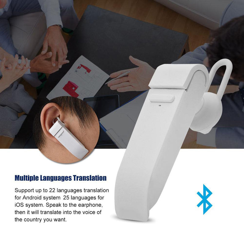 [Australia - AusPower] - Pomya Earphone Translator, Smart Multi-Language Translation Bluetooth Wireless Earphones Portable Headphone for Business Learning Travelling White 